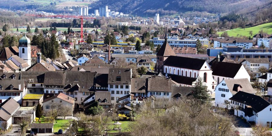 Blick auf die Gemeinde Bad Zurzach. - Kanton Aargau