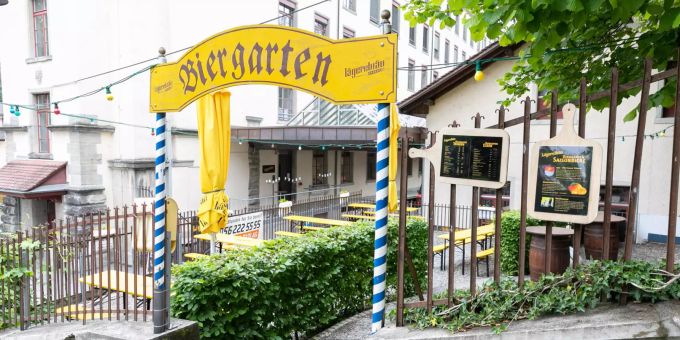 Lägerebräu Biergarten in Wettingen. Lägerebräu Biergarten in Wettingen.