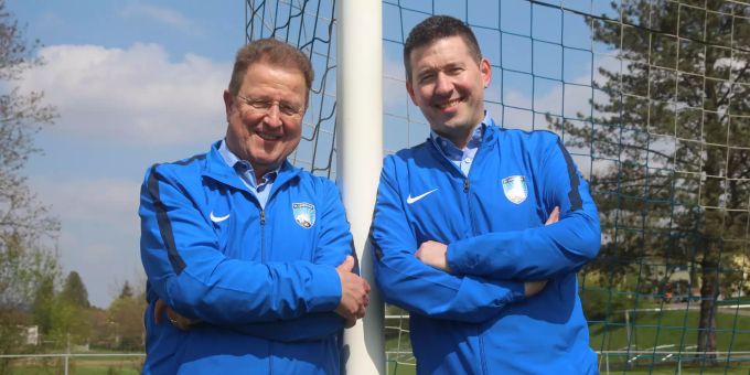 Die Co-Präsidenten des FC Lenzburg (v.l.): Ueli Bruder und Mike Barth. Ueli Bruder und Mike Barth