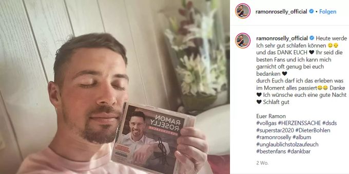 Ramon mit seinem Album Herzenssache. Ramon Roselly