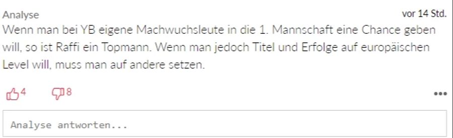 Dieser Leser hält Wicky für den richtigen Trainer, wenn eigene Nachwuchsspieler eine Chance erhalten sollen. Doch an Erfolge glaubt der Leser unter Wicky nicht.