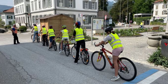 Radfahrerprüfung der Sechstklässler.