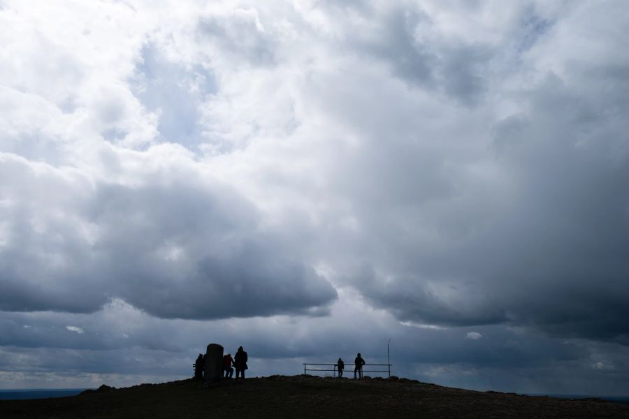 Gewitter Himmel Wolken Menschen Dunkelheit