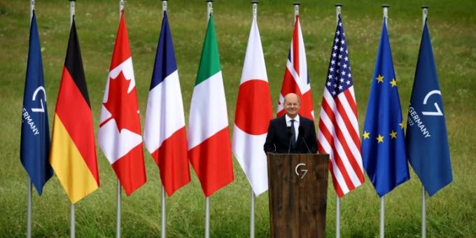 Scholz bei Abschlusspressekonferenz des G7-Gipfels Scholz bei Abschlusspressekonferenz des G7-Gipfels