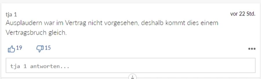 Der Offizier hätte nach der Meinung dieses Lesers die Informationen besser für sich behalten.