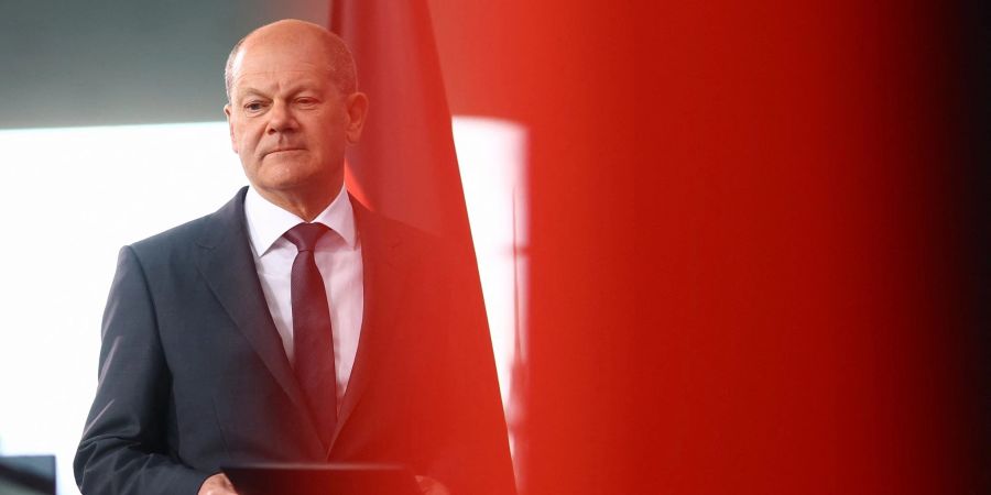 Bundeskanzler Olaf Scholz (SPD) nach einer Telefonschaltkonferenz mit US-Präsident Biden und europäischen Verbündeten zur Lage in der Ukraine.