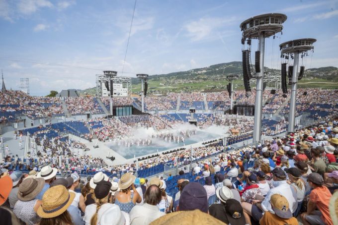 Ein volles Stadion beim Neuenburger Winzerfest 2019. Winzerfest