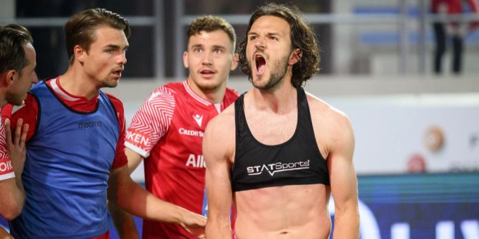 Anto Grgic jubelt nach seinem Treffer zum 2:1-Sieg gegen Lausanne. super league sion