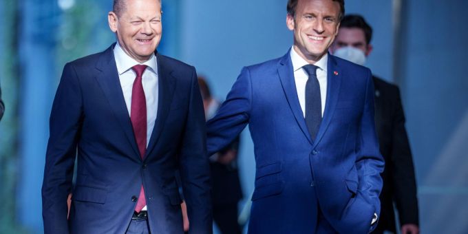 Bundeskanzler Olaf Scholz empfängt Frankreichs Präsident Emmanuel Macron im Bundeskanzleramt. Bundeskanzler Olaf Scholz empfängt Frankreichs Präsident Emmanuel Macron im Bundeskanzleramt.
