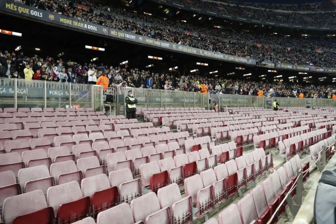 Gegen Cadiz blieben viele Plätze im Barça-Stadion aus Protest leer. FC Barcelona