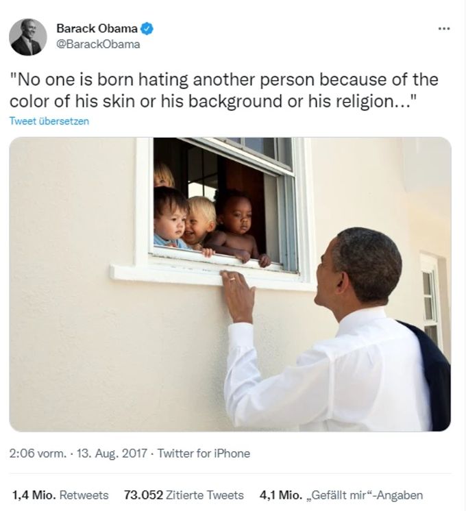 Barack Obama zitierte Nelson Mandela vor fünf Jahren. Twitter