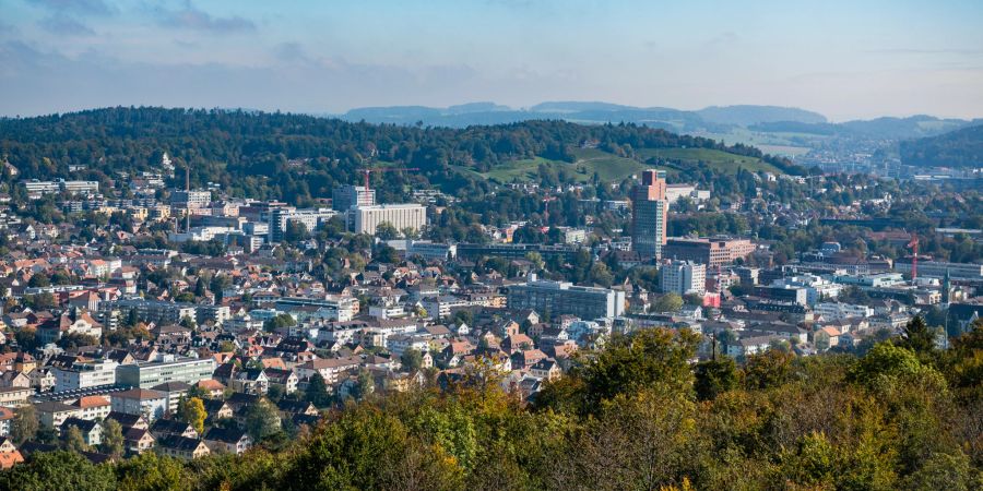 Blick auf Neuwiesen im Stadtkreis 1 in Winterthur.