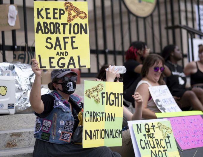 Im konservativen Bundesstaat Georgia protestieren Frauen für das Recht auf Abtreibung. Georgia