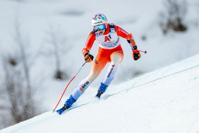 Michelle Gisin im Super-G von St. Anton. Michelle Gisin Super-G