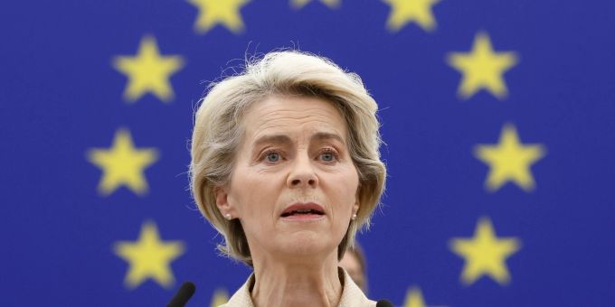 Ursula von der Leyen, Präsidentin der Europäischen Kommission, in Strassburg. Von der Leyen