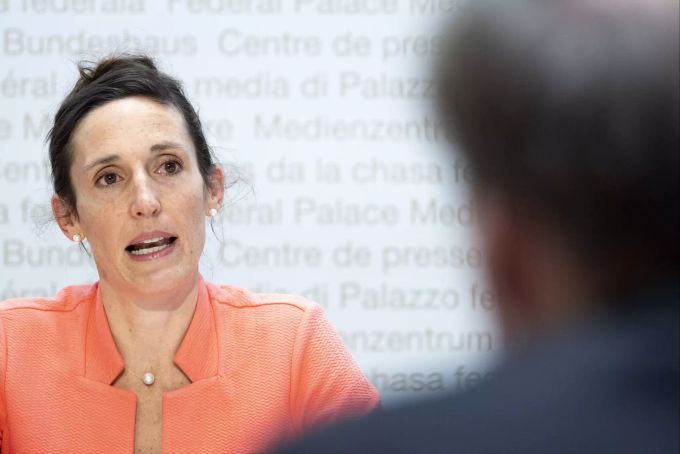 Tanja Stadler, Präsidentin der National Covid-19 Science Task Force, spricht an einem Point de Presse zur Covid-19-Situation, am Dienstag, 26. Oktober 2021, in Bern. tanja stadler