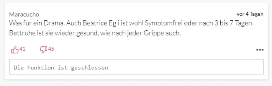 Dieser User findet den Wirbel um Beatrice Egli ein «Drama».