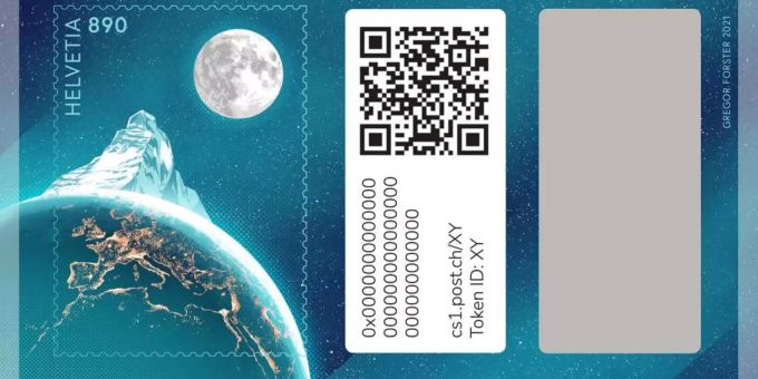 Die Post lanciert die erste Krypto-Briefmarke. Krypto Briefmarke