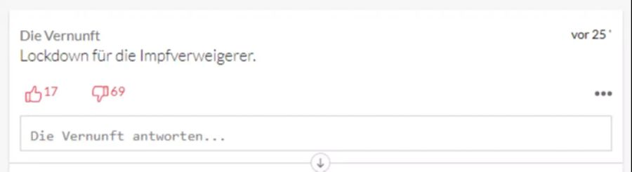 Dieser Leser fordert einen Lockdown für Ungeimpfte.