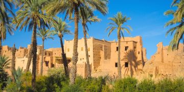 Marokko, Burg, Festung, Palmen