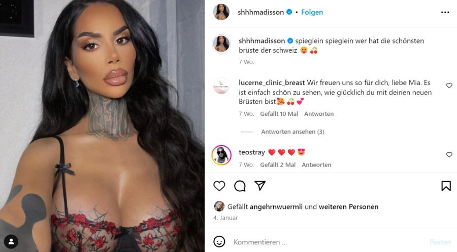 Mia Madisson steht zu ihren Tattoos.