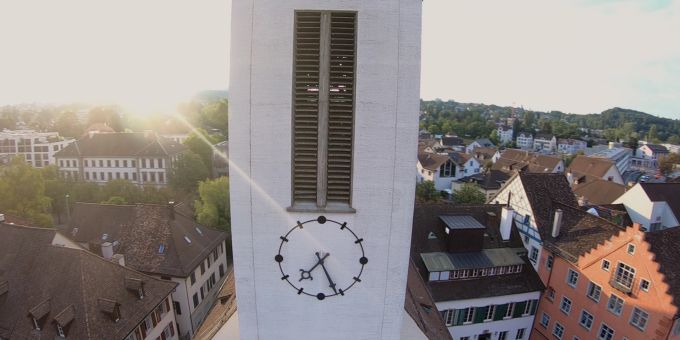 Turm der Kirche Frauenfeld. Kirche Frauenfeld Turm