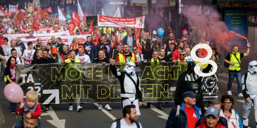 Demo der IG Metall in Leipzig