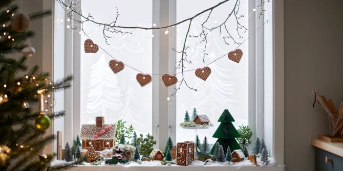 Fenster Weihnachtsdeko Lebkuchen Tannenbaum