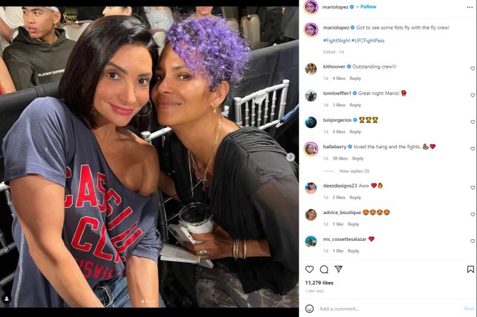 Der Instagram-Post von Mario Lopez mit Halle Berry. Mario Lopez