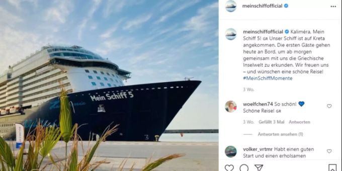 Auf der «Mein Schiff 5» muss ein Hygienekonzept eingehalten werden. tui cruises