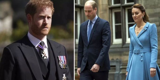 Prinz Harry (links) trifft in England auf Bruder William und Schwägerin Kate. prinz harry
