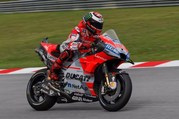 Jorge Lorenzo noch auf der alten Maschine. Er fährt neu auf Honda zusammen mit Marc Márquez. Jorge Lorenzo