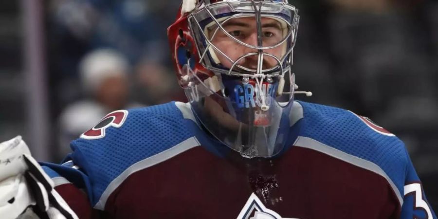 Der deutsche Torwart Philipp Grubauer von Colorado gewinnt mit seinem Team. Foto: David Zalubowski/AP