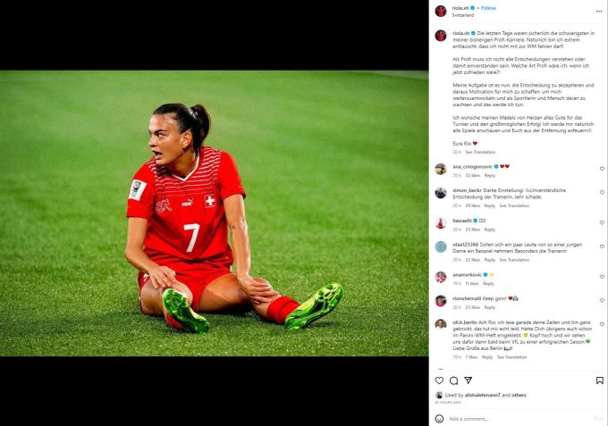 Riola Xhemaili reagiert auf ihr Aus in der Schweizer Nati. Riola Xhemaili Schweizer Nati