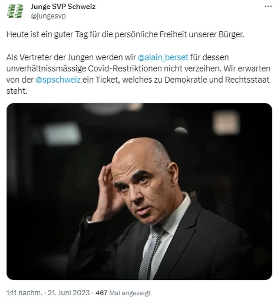 Die Junge SVP findet harte Worte für den Bundesrat.