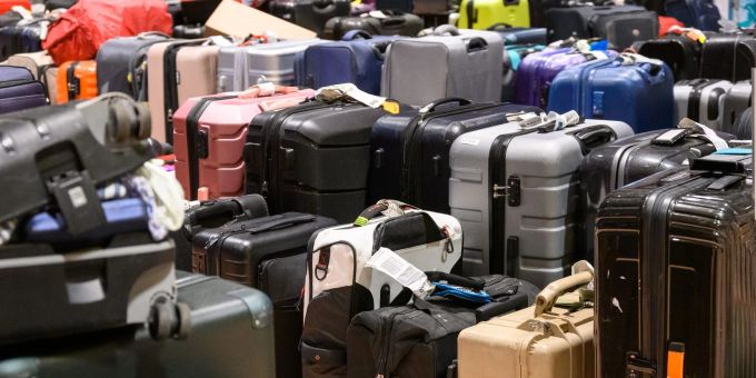 Koffer im Gepäckausgabe-Bereich des Hamburger Flughafens. (Symboblild) Hamburger Flughafen
