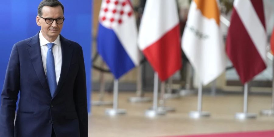 Polens Ministerpräsident Mateusz Morawiecki bei seiner Ankunft in Brüssel. Foto: Virginia Mayo/AP/dpa