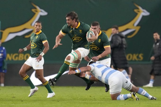 Rugby WM Titelverteidiger Südafrika mit seinem Top-Star Eben Etzebeth. (Archivbild) Rugby Weltmeister 2019