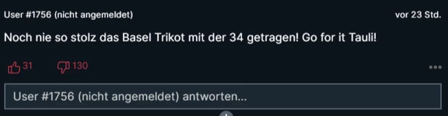 Nebst Kritik gibt es aber auch Zuspruch: Dieser Nau-Leser trägt das Trikot mit der Nummer 34 jetzt mit noch mehr stolz.