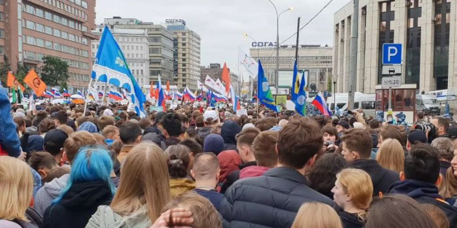 Die Kundgebung auf dem Sacharow-Prospekt in der russischen Hauptstadt am vergangenen Wochenende war die grösste seit vielen Jahren. Foto: Ulf Mauder