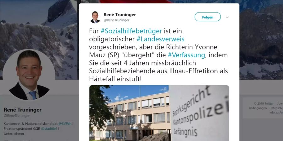 Tweet René Truninger Richterin