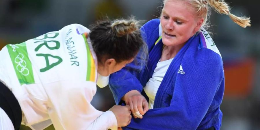 Judo-Kämpferin Luise Malzahn aus Deutschland (blau) könnte bei den Europaspielen in Minsk eine Medaille holen. Foto: Felix Kästle