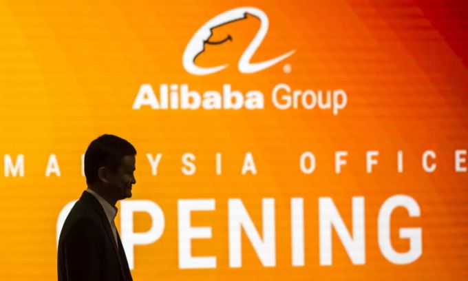 Jack Ma an der Eröffnung eines Büros in Kuala Lumpur, Malaysia. Jack Ma