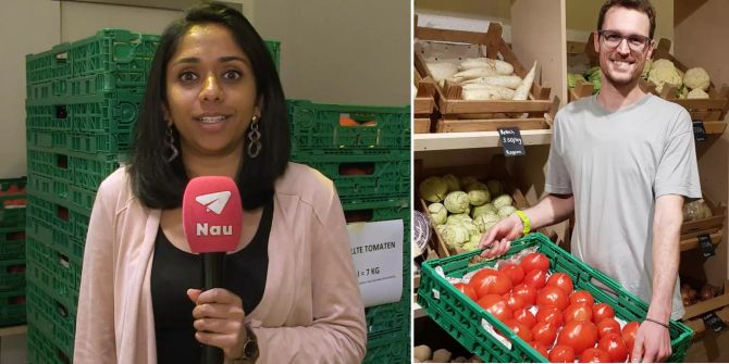 Hier werden 1,3 Tonnen  Tomaten vor der Bio-Gasanlage gerettet