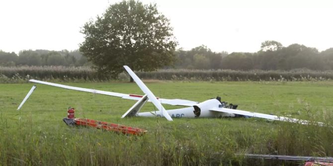 Abgestürztes Segelflugzeug