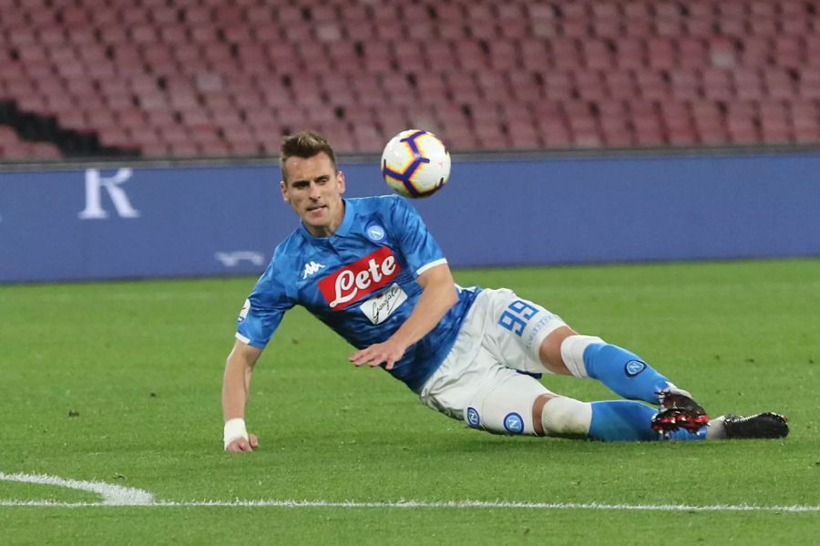 Milik im Trikot des SSC Napoli.