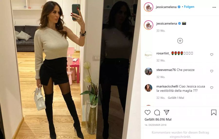 Jessica Melena posiert für ihre Fans auf Instagram.