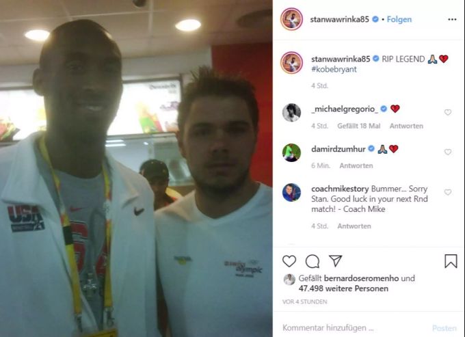 Stan Wawrinka zollte Kobe Bryant Tribut.