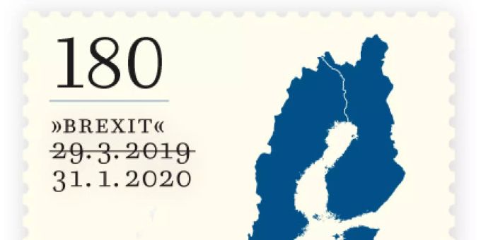 Datum durchgestrichen - Kuriose Brexit-Sonderbriefmarke in Österreich