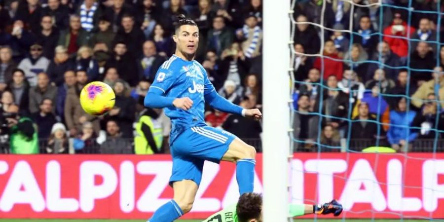 Brachte Juventus Turin mit 1:0 in Führung: Superstar Cristiano Ronaldo. Foto: Lapresse/Filippo Rubin/Lapresse via ZUMA Press/dpa